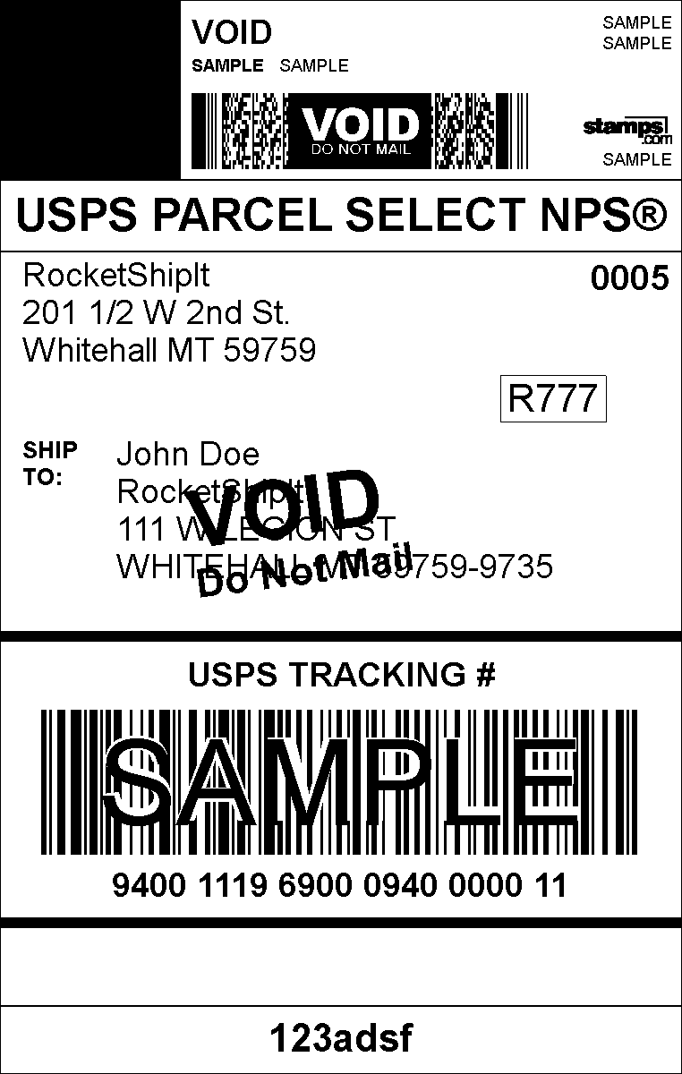USPS GIF Shipping Label Generated from API